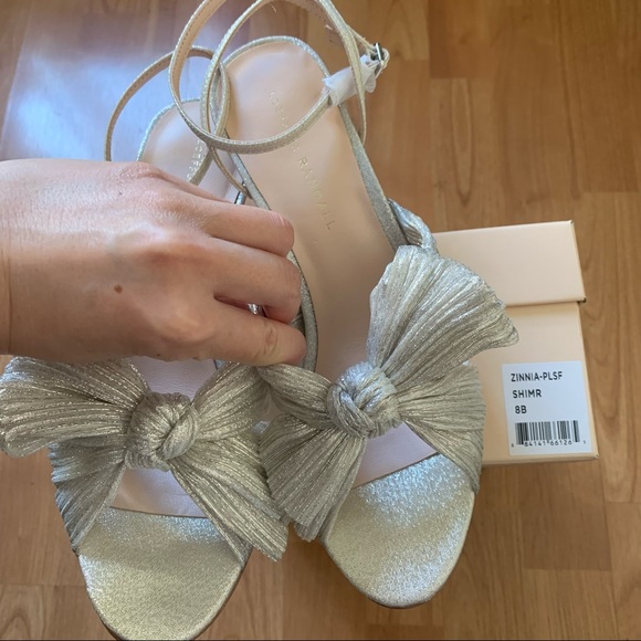 Loeffler Randall Zinnia Shimmer Pleated Bow Sandal - Picture 3 of 9